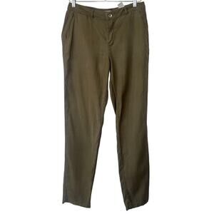 Zara Basic Olive Green Soft Slash Pocket Pants • Size 6 🔴